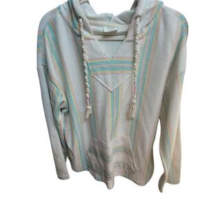 Bloom + POP Hoodie Womens Multicolor Baja Long Sleeve Pullover Soft